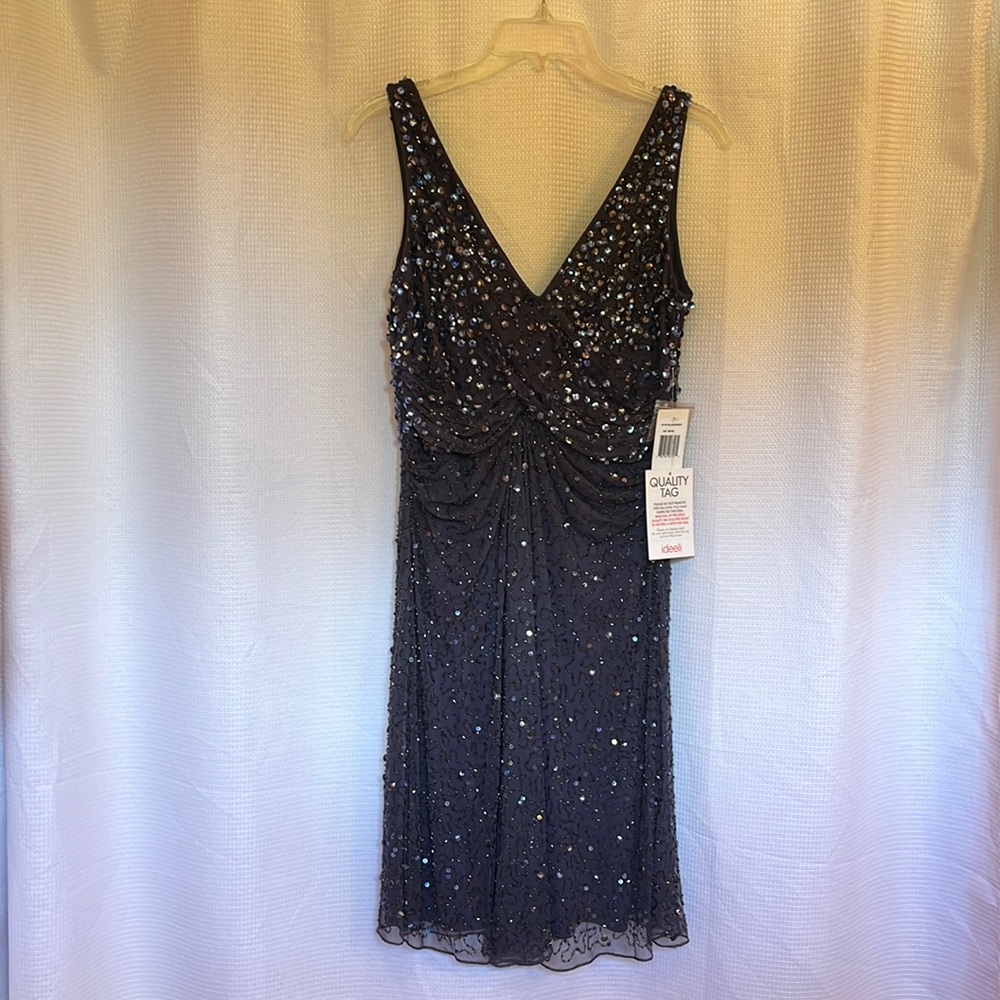 Patra navy full sequined dress